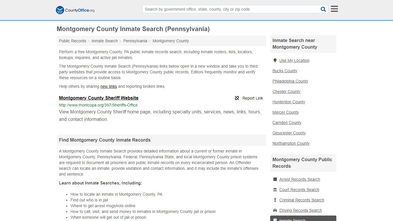 Inmate Search - Montgomery County, PA (Inmate Rosters & Locators)